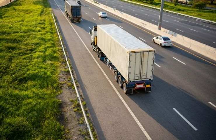 Camion percorrono autostrada