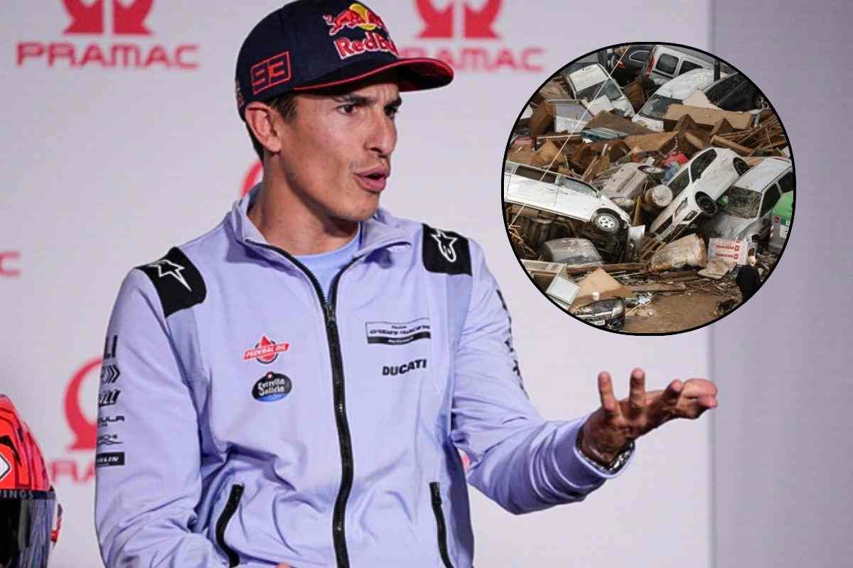 Il pilota spagnolo Marc Marquez in conferenza stampa