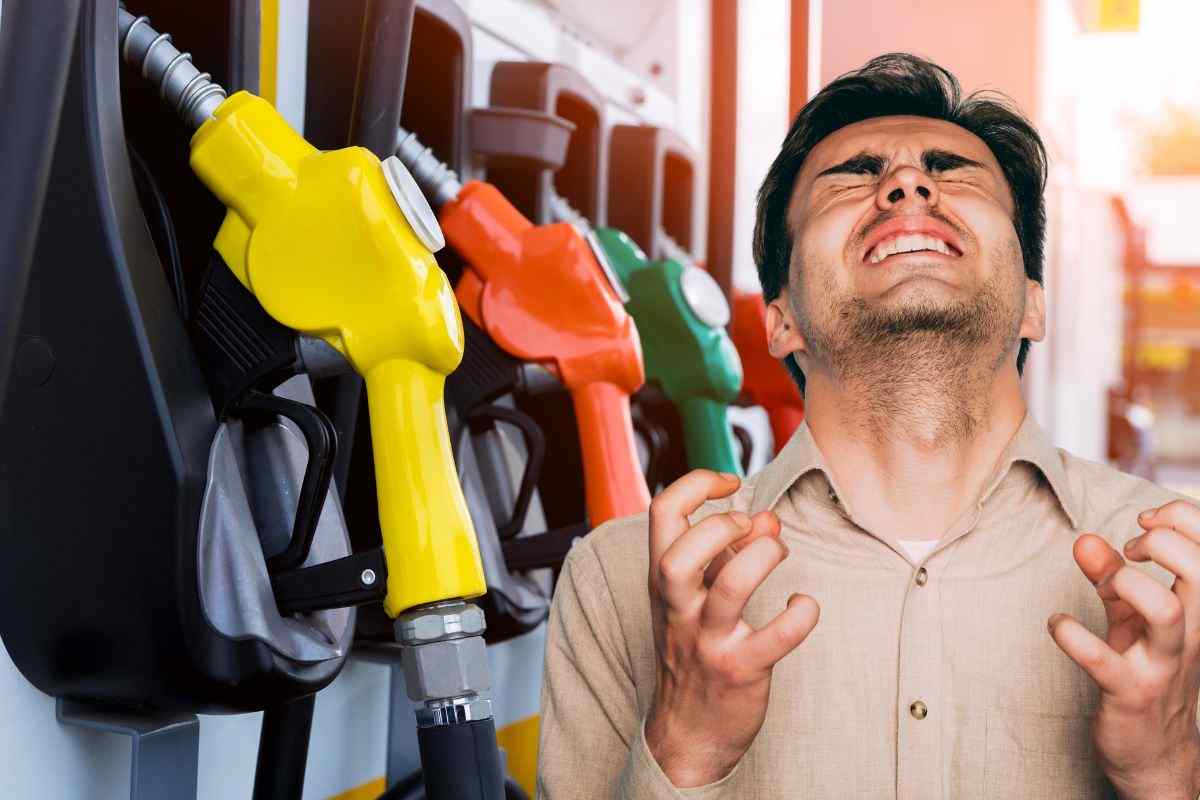 Uomo disperato per i prezzi del carburante