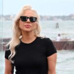 Primo piano di Lady Gaga a Venezia