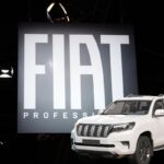 La scritta FIAT e a destra il disegno di un SUV bianco