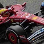 Lewis Hamilton al volante della Ferrari