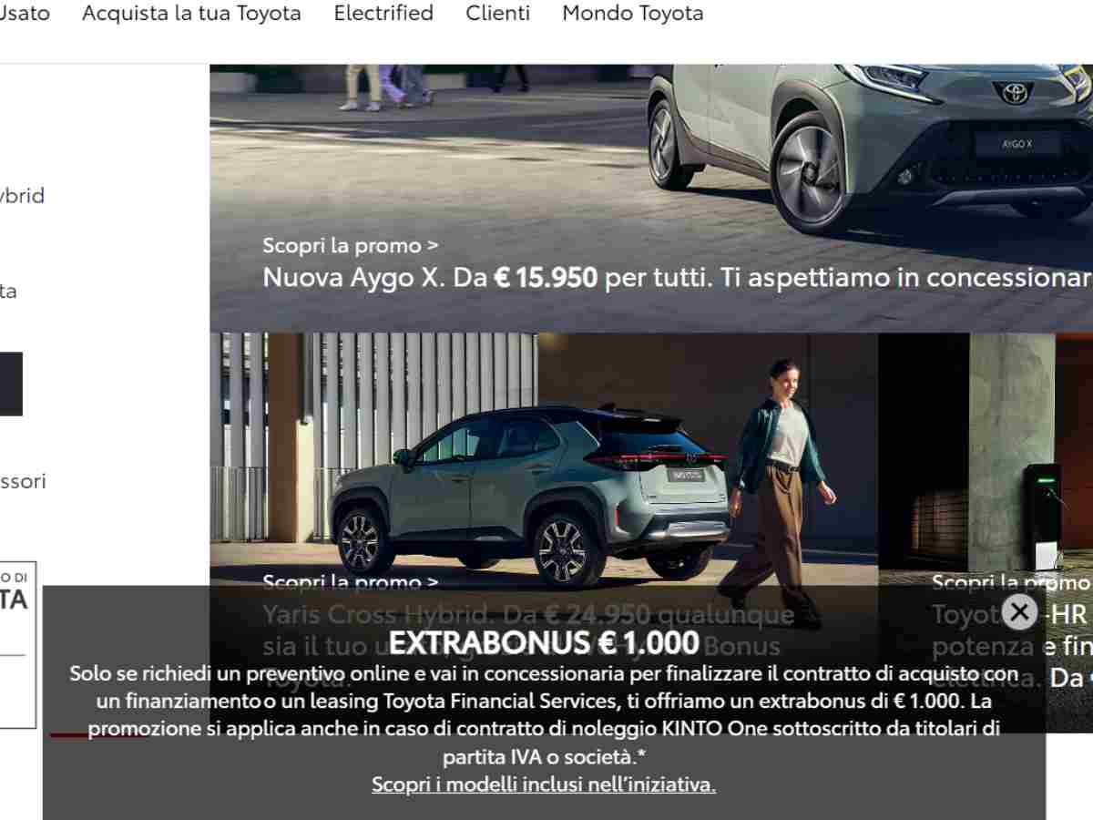 Bonus per Toyota: la procedura per ottenerlo